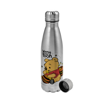 Winnie the Pooh, Metallic water bottle, stainless steel, 750ml