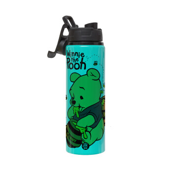 Winnie the Pooh, Metallic water bottle with safety lid, 850ml aluminum