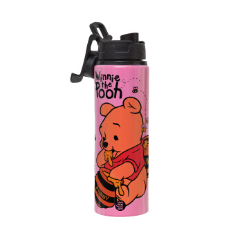 Winnie the Pooh, Metallic water bottle with safety lid, 850ml aluminum