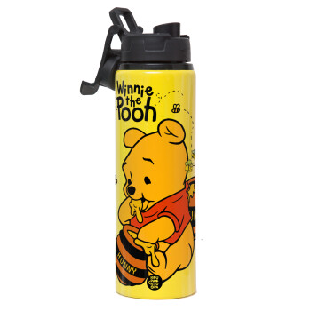 Winnie the Pooh, Metallic water bottle with safety lid, 850ml aluminum