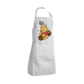 Winnie the Pooh, Adult Chef Apron (with sliders and 2 pockets)