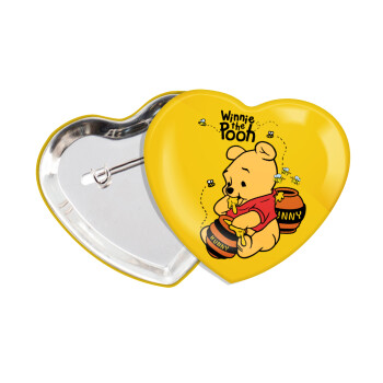 Winnie the Pooh, Κονκάρδα παραμάνα καρδιά (57x52mm)