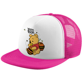 Winnie the Pooh, Καπέλο Ενηλίκων Soft Trucker με Δίχτυ Pink/White (POLYESTER, ΕΝΗΛΙΚΩΝ, UNISEX, ONE SIZE)
