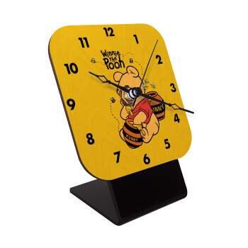 Winnie the Pooh, Quartz Table clock in natural wood (10cm)