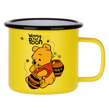 Winnie the Pooh, Κούπα Μεταλλική εμαγιέ ΜΑΤ Κίτρινη 360ml