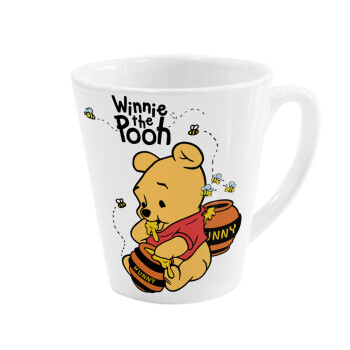 Winnie the Pooh, Κούπα κωνική Latte Λευκή, κεραμική, 300ml