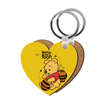 Winnie the Pooh, Μπρελόκ Ξύλινο καρδιά MDF