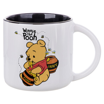 Winnie the Pooh, Κούπα κεραμική 400ml Λευκή/Μαύρη