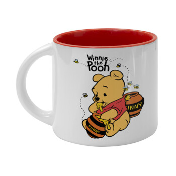 Winnie the Pooh, Κούπα κεραμική 400ml Λευκή/Κόκκινη