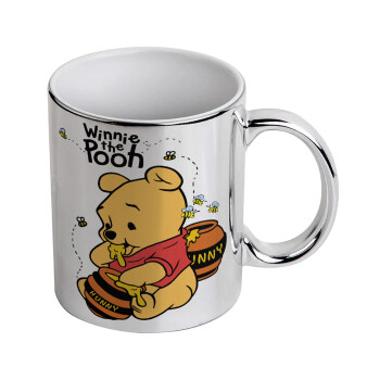 Winnie the Pooh, Mug ceramic, silver mirror, 330ml