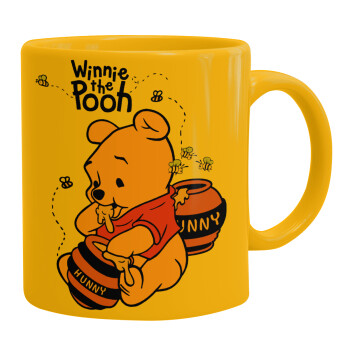 Winnie the Pooh, Ceramic coffee mug yellow, 330ml (1pcs)