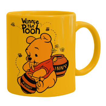 Winnie the Pooh, Ceramic coffee mug yellow, 330ml