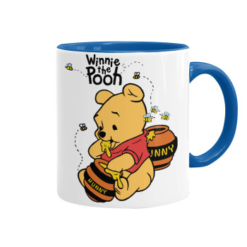 Winnie the Pooh, Mug colored blue, ceramic, 330ml