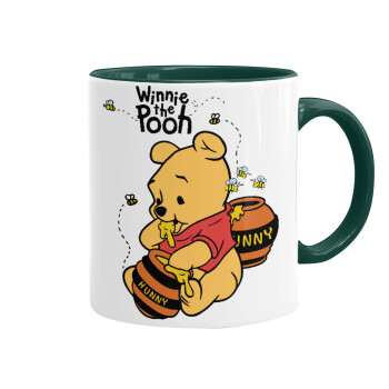 Winnie the Pooh, Mug colored green, ceramic, 330ml