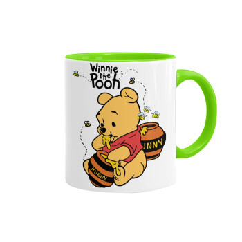 Winnie the Pooh, Mug colored light green, ceramic, 330ml