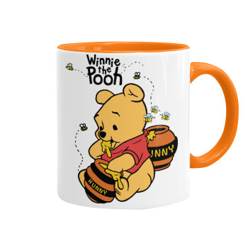Winnie the Pooh, Mug colored orange, ceramic, 330ml