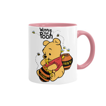 Winnie the Pooh, Mug colored pink, ceramic, 330ml