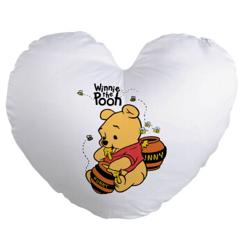 Winnie the Pooh, Μαξιλάρι καναπέ καρδιά 40x40cm περιέχεται το  γέμισμα