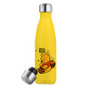 Μεταλλικό παγούρι θερμός Κίτρινος (Stainless steel), διπλού τοιχώματος, 500ml