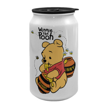 Γουίνι το Αρκουδάκι , Κούπα ταξιδιού μεταλλική με καπάκι (tin-can) 500ml