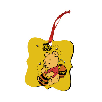 Winnie the Pooh, Christmas ornament polygon wooden 7.5cm