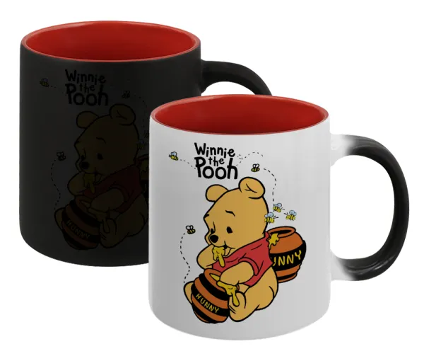 Winnie the Pooh — Magic mug with red interior, ceramic, 330ml, changes colour with hot drinks