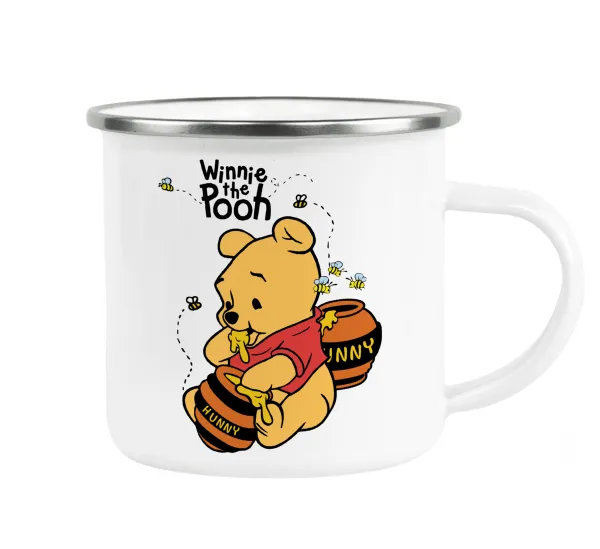 Winnie the Pooh — Metallic enamel cup white 360ml
