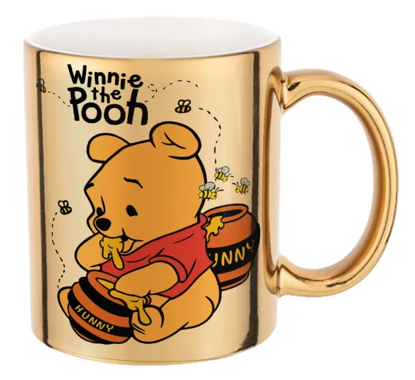 Winnie the Pooh — Mug ceramic, gold mirror, 330ml