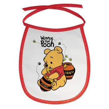 Winnie the Pooh, Σαλιάρα μωρού αλέκιαστη με κορδόνι Κόκκινη