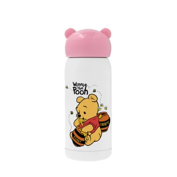Winnie the Pooh, Pink stainless steel thermal flask, 320ml