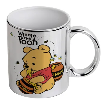 Winnie the Pooh, Mug ceramic, silver mirror, 330ml