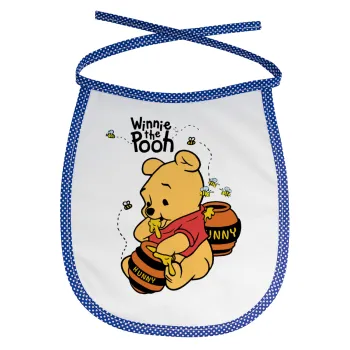 Γουίνι το Αρκουδάκι , Σαλιάρα μωρού αλέκιαστη με κορδόνι Μπλε