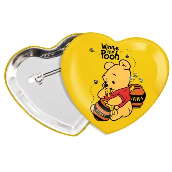 Γουίνι το Αρκουδάκι , Κονκάρδα παραμάνα καρδιά (57x52mm)