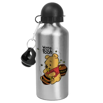 Winnie the Pooh, Metallic water jug, Silver, aluminum 500ml