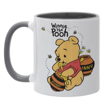 Winnie the Pooh, Mug colored grey, ceramic, 330ml