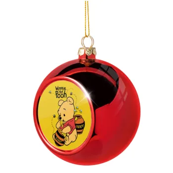Winnie the Pooh, Christmas tree ball Red 8cm