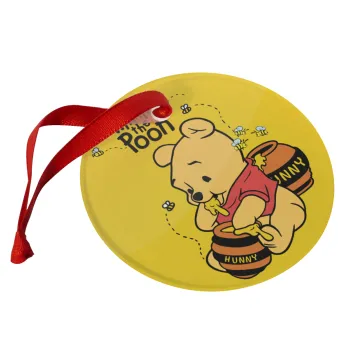 Winnie the Pooh, Christmas ornament glass 9cm