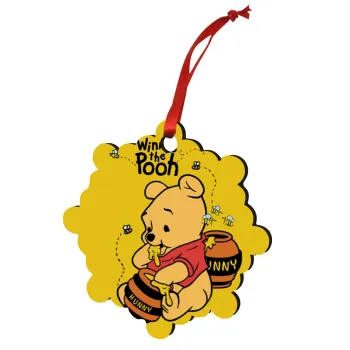 Γουίνι το Αρκουδάκι , Στολίδι Χριστουγεννιάτικο στολίδι snowflake ξύλινο 7.5cm