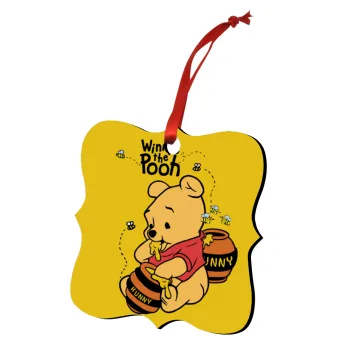Winnie the Pooh, Christmas ornament polygon wooden 7.5cm