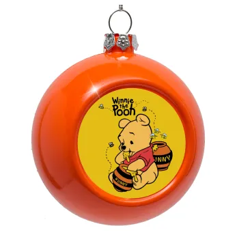 Winnie the Pooh, Orange Christmas tree ornament bauble 8cm