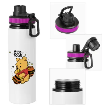 Winnie the Pooh, Metallic water bottle with safety lid, 850ml aluminum