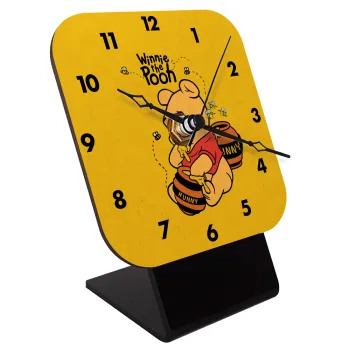 Winnie the Pooh, Quartz Table clock in natural wood (10cm)