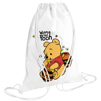 Winnie the Pooh, Backpack pouch GYMBAG white (28x40cm)