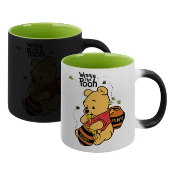 Winnie the Pooh, Κούπα Μαγική εσωτερικό πράσινο, κεραμική 330ml που αλλάζει χρώμα με το ζεστό ρόφημα
