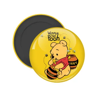 Γουίνι το Αρκουδάκι , Μαγνητάκι ψυγείου στρογγυλό διάστασης 5cm
