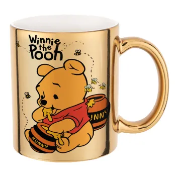 Winnie the Pooh, Mug ceramic, gold mirror, 330ml