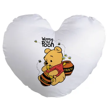 Winnie the Pooh, Μαξιλάρι καναπέ καρδιά 40x40cm περιέχεται το  γέμισμα