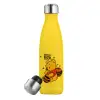 Μεταλλικό παγούρι θερμός Κίτρινος (Stainless steel), διπλού τοιχώματος, 500ml