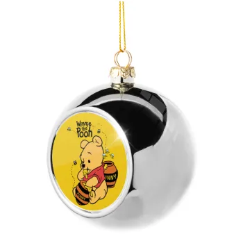 Winnie the Pooh, Silver 8cm Christmas tree ball ornament