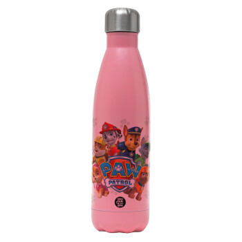 PAW patrol, Metal mug thermos Pink Mat (Stainless steel), double wall, 500ml